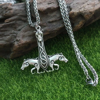 10pcs veľkoobchod severanov double horse prívesok Viking drak rune náhrdelník mužov náhrdelník šperky