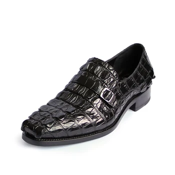 hulangzhishi nový krokodílej kože muž formálne topánky business voľný čas Čisto manuálne Mužov topánky mužské šaty topánky